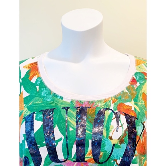 Juicy Couture Tropical Floral Graphic Terry Tee – Size M & XL - Picture 3 of 7